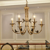 3/6/8 Lights Candelabra Ceiling Chandelier Rustic Brass Pendant - Rebooters