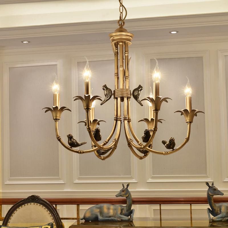 3/6/8 Lights Candelabra Ceiling Chandelier Rustic Brass Pendant - Rebooters