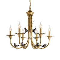 3/6/8 Lights Candelabra Ceiling Chandelier Rustic Brass Pendant - Rebooters