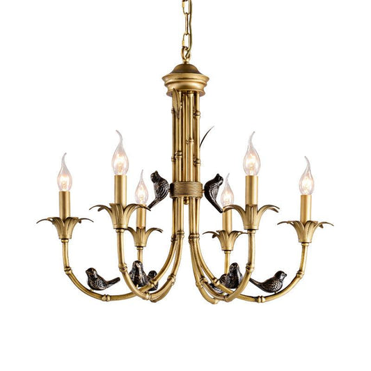 3/6/8 Lights Candelabra Ceiling Chandelier Rustic Brass Pendant - Rebooters