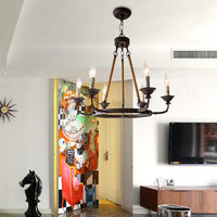 6/8/12 Lights Wagon Wheel Chandelier Classic Rust Pendant Light - Rebooters