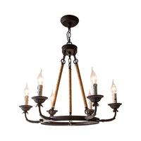 6/8/12 Lights Wagon Wheel Chandelier Classic Rust Pendant Light - Rebooters