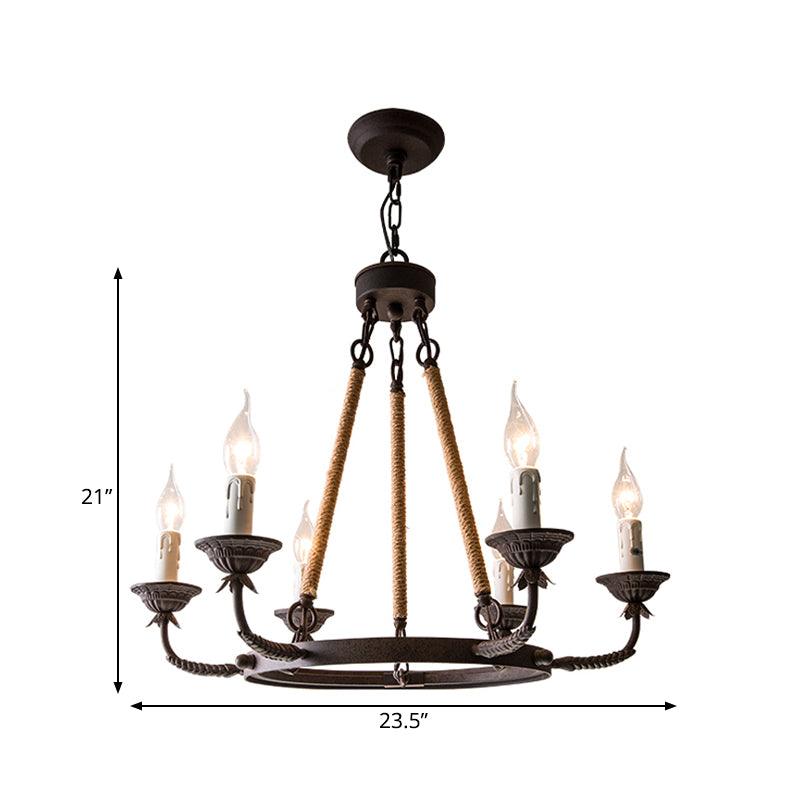 6/8/12 Lights Wagon Wheel Chandelier Classic Rust Pendant Light - Rebooters