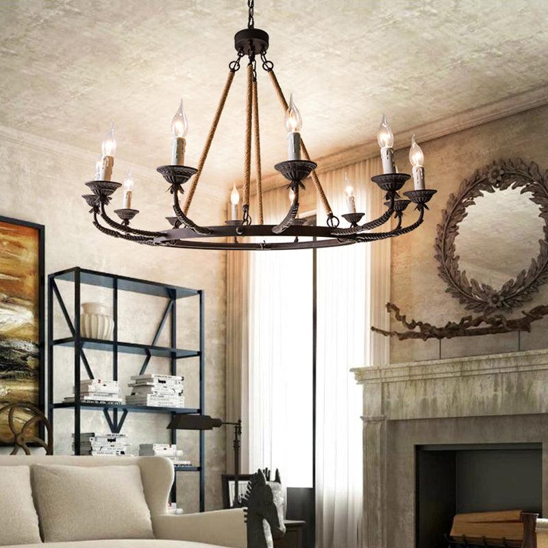 6/8/12 Lights Wagon Wheel Chandelier Classic Rust Pendant Light - Rebooters