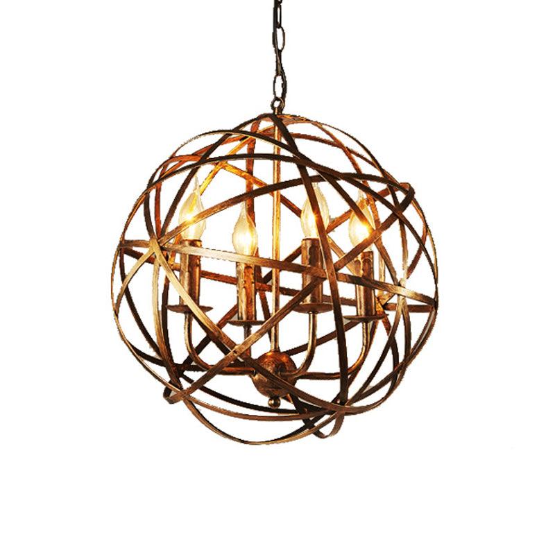 Globe Dining Room Hanging Light Traditional Metal 4 Lights Chandelier - Rebooters