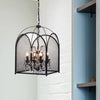Vintage Candle Hanging Pendant 4 Lights Chandelier Black Crystal - Rebooters
