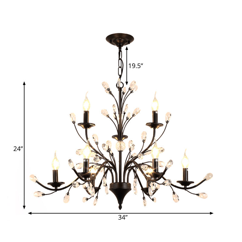 Exposed Bulb Metal Ceiling Chandelier Vintage 3/6/9 Lights - Rebooters