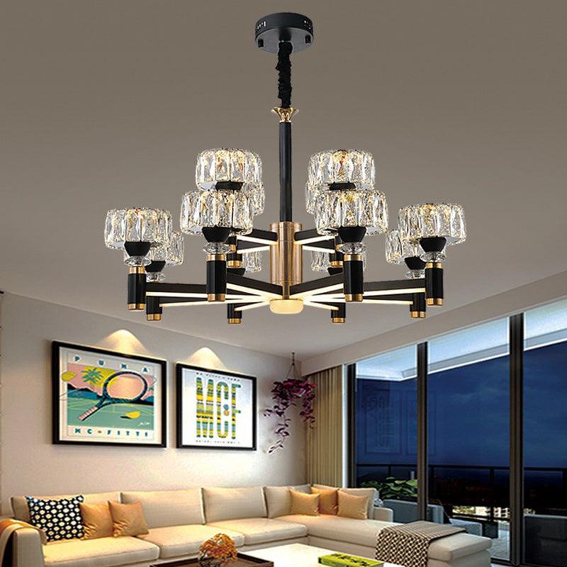 Round Living Room Chandelier Metal Modern Simplicity LED Fixture - Rebooters