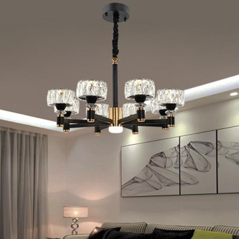 Round Living Room Chandelier Metal Modern Simplicity LED Fixture - Rebooters