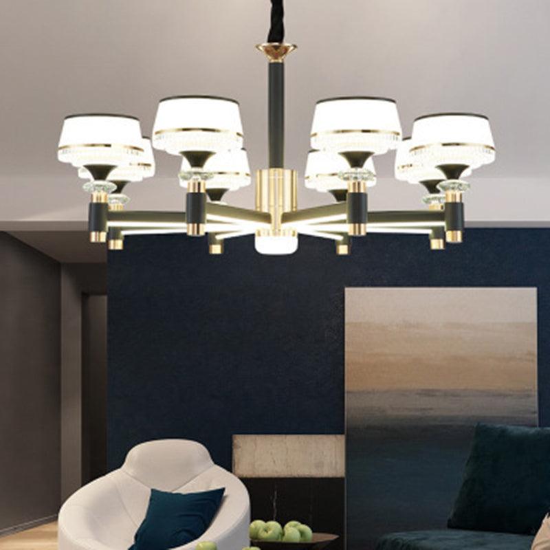 Round Living Room Chandelier Metal Modern Simplicity LED Fixture - Rebooters