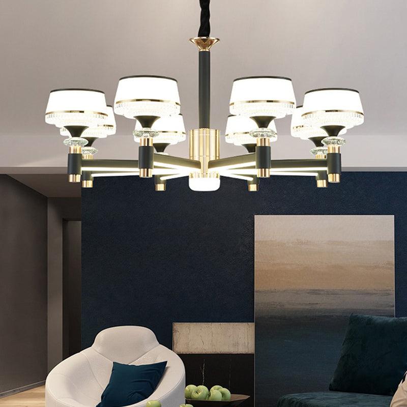 Round Living Room Chandelier Metal Modern Simplicity LED Fixture - Rebooters