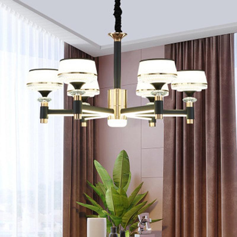 Round Living Room Chandelier Metal Modern Simplicity LED Fixture - Rebooters