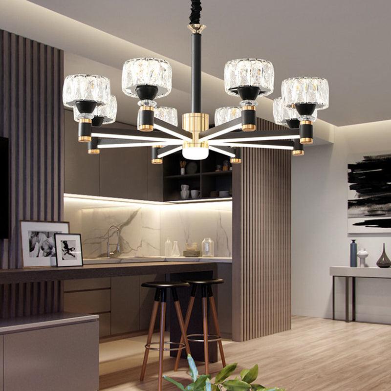 Round Living Room Chandelier Metal Modern Simplicity LED Fixture - Rebooters