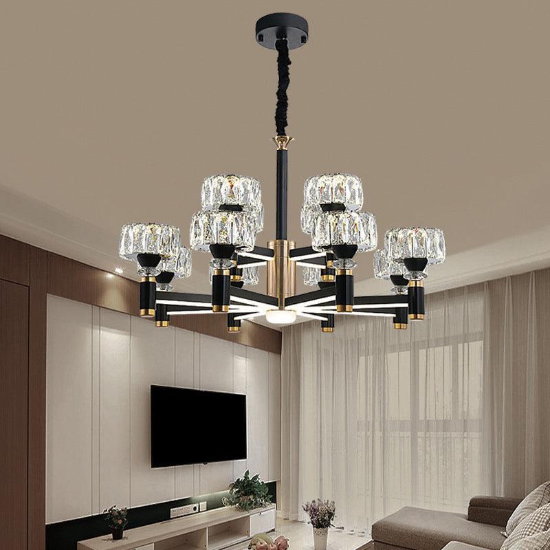 Round Living Room Chandelier Metal Modern Simplicity LED Fixture - Rebooters
