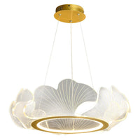 Acrylic Leaf LED Chandelier Light Simplicity Gold Finish - Rebooters