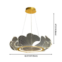 Acrylic Leaf LED Chandelier Light Simplicity Gold Finish - Rebooters