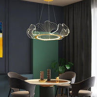 Acrylic Leaf LED Chandelier Light Simplicity Gold Finish - Rebooters