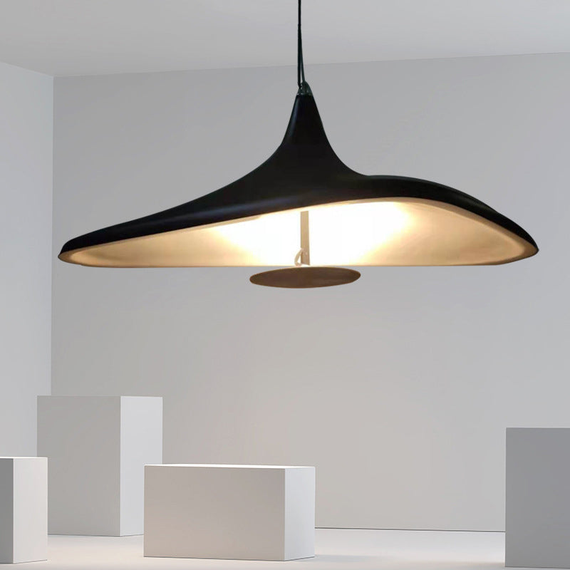 Black Hat Shaped Chandelier Light Fixture Art Deco Resin LED Pendant Lighting - Rebooters