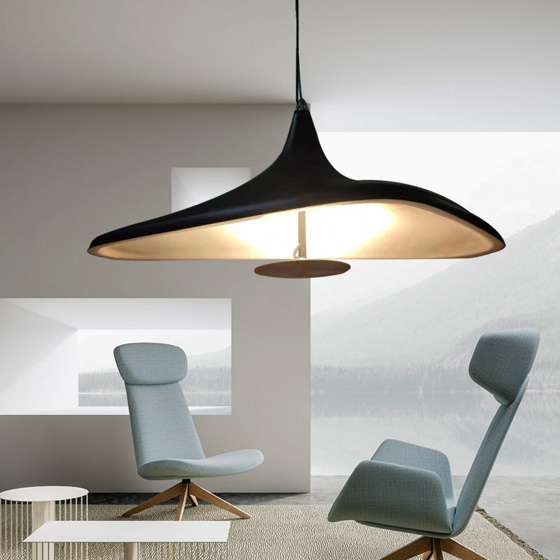 Black Hat Shaped Chandelier Light Fixture Art Deco Resin LED Pendant Lighting - Rebooters