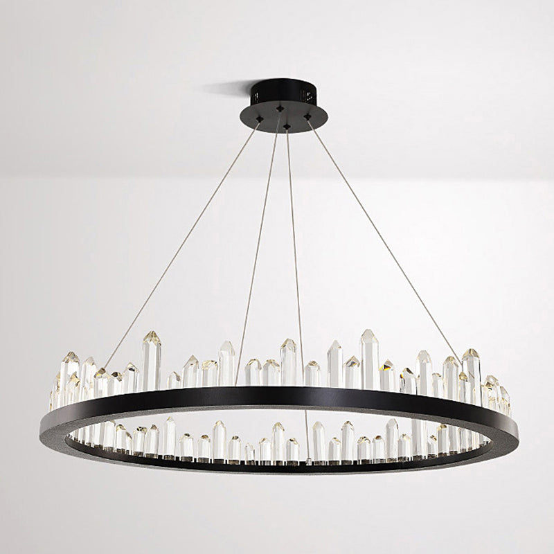 Minimalist Ring-Shape LED Chandelier Crystal Stick Light - Rebooters