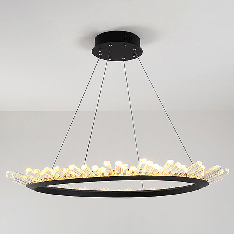 Minimalist Ring-Shape LED Chandelier Crystal Stick Light - Rebooters