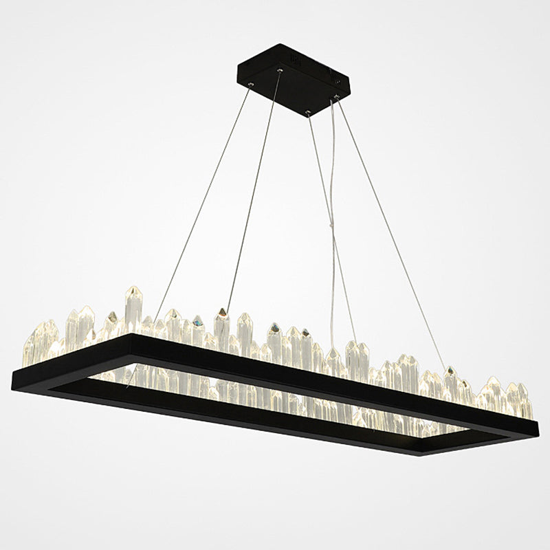 Minimalist Ring-Shape LED Chandelier Crystal Stick Light - Rebooters
