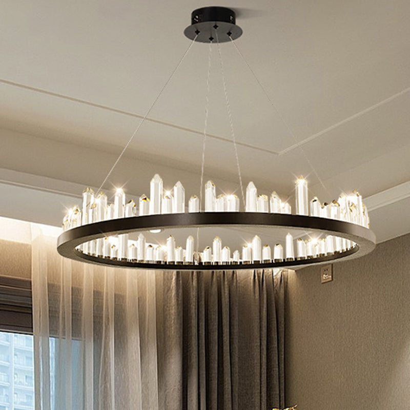 Minimalist Ring-Shape LED Chandelier Crystal Stick Light - Rebooters