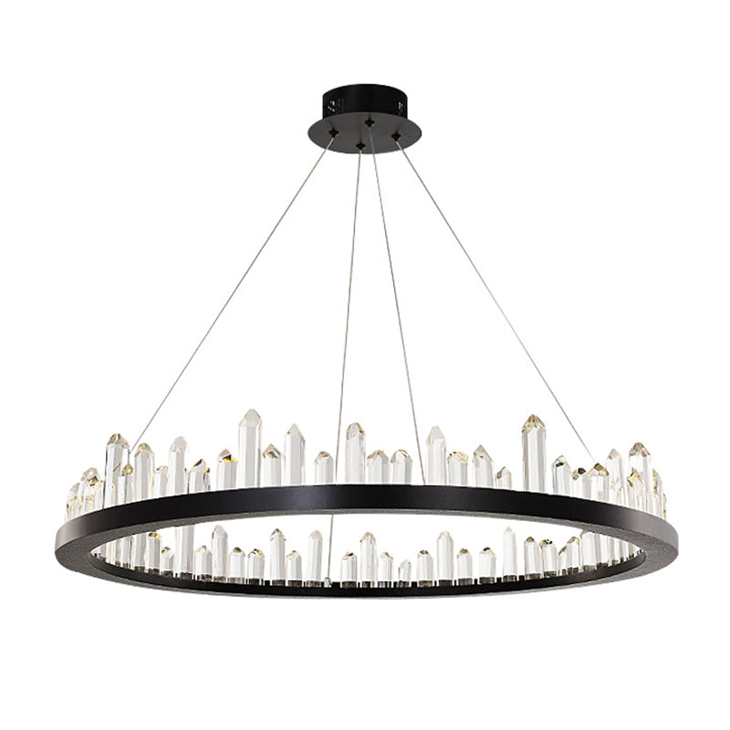 Minimalist Ring-Shape LED Chandelier Crystal Stick Light - Rebooters