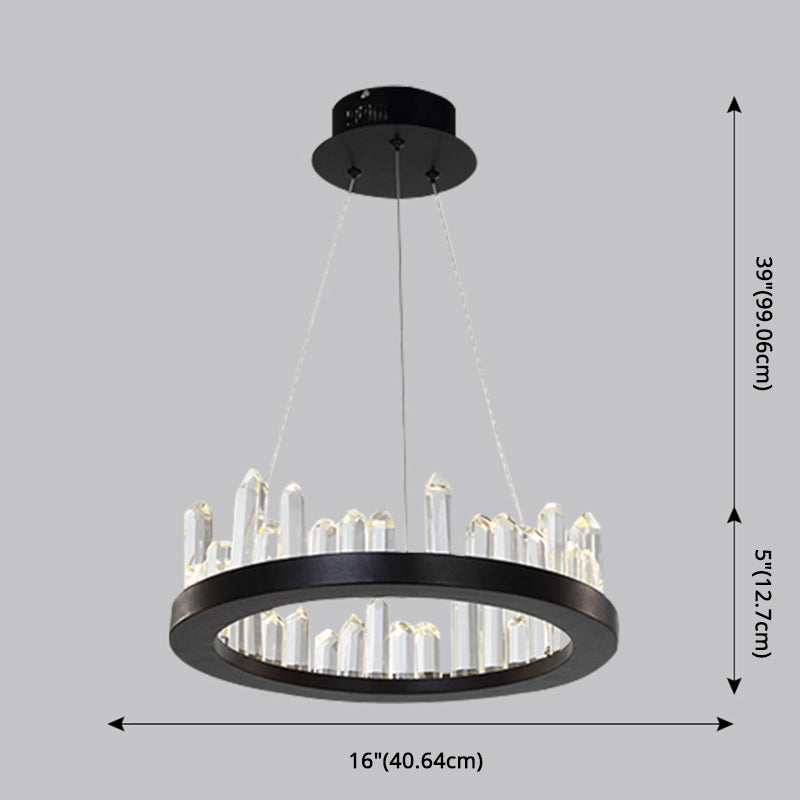 Minimalist Ring-Shape LED Chandelier Crystal Stick Light - Rebooters