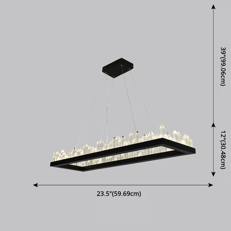 Minimalist Ring-Shape LED Chandelier Crystal Stick Light - Rebooters