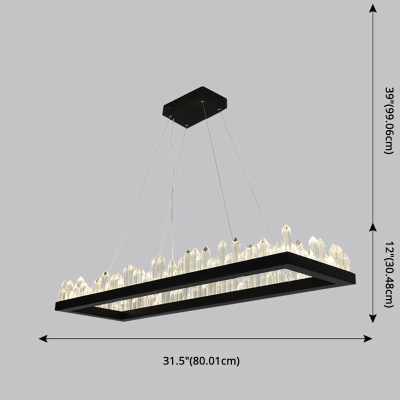 Minimalist Ring-Shape LED Chandelier Crystal Stick Light - Rebooters