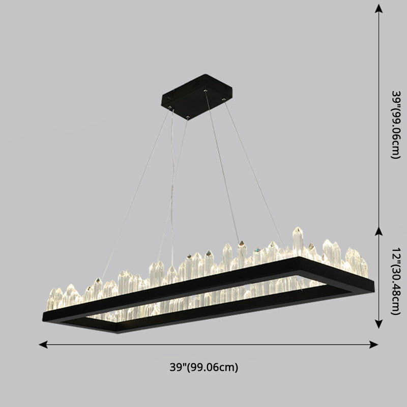 Minimalist Ring-Shape LED Chandelier Crystal Stick Light - Rebooters