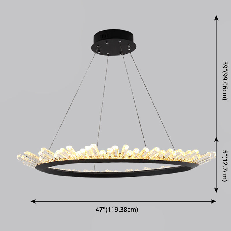 Minimalist Ring-Shape LED Chandelier Crystal Stick Light - Rebooters