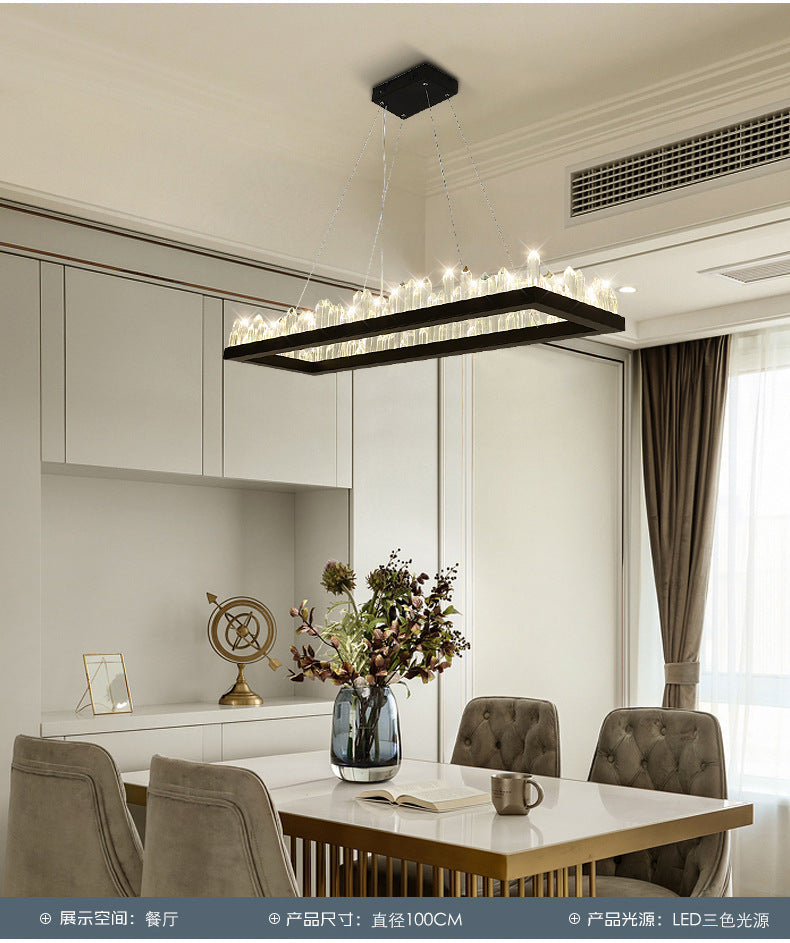 Minimalist Ring-Shape LED Chandelier Crystal Stick Light - Rebooters