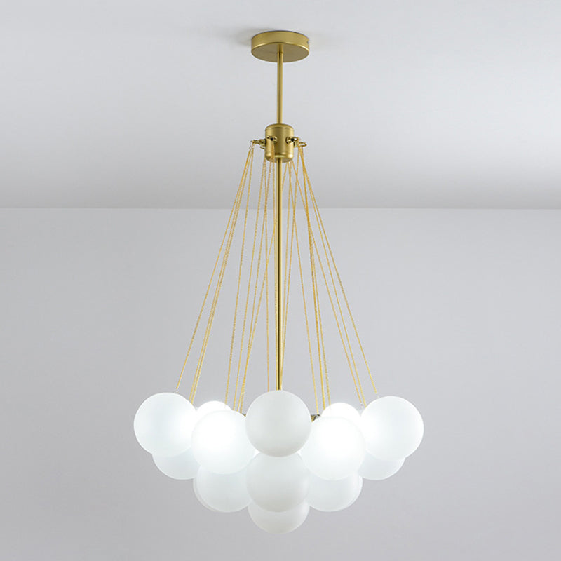 Frosted White Glass Bubbles Suspension Light Stylish Nordic Chandelier - Rebooters