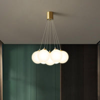 Balloons Hanging Pendant Light Simplicity White Glass Chandelier - Rebooters