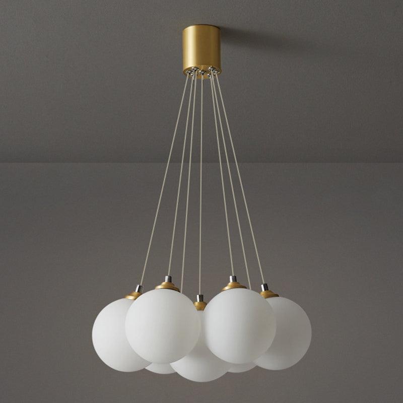 Balloons Hanging Pendant Light Simplicity White Glass Chandelier - Rebooters