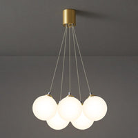 Balloons Hanging Pendant Light Simplicity White Glass Chandelier - Rebooters