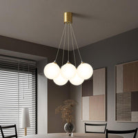 Balloons Hanging Pendant Light Simplicity White Glass Chandelier - Rebooters