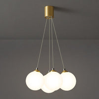 Balloons Hanging Pendant Light Simplicity White Glass Chandelier - Rebooters