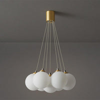 Balloons Hanging Pendant Light Simplicity White Glass Chandelier - Rebooters