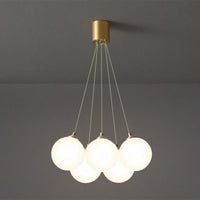 Balloons Hanging Pendant Light Simplicity White Glass Chandelier - Rebooters