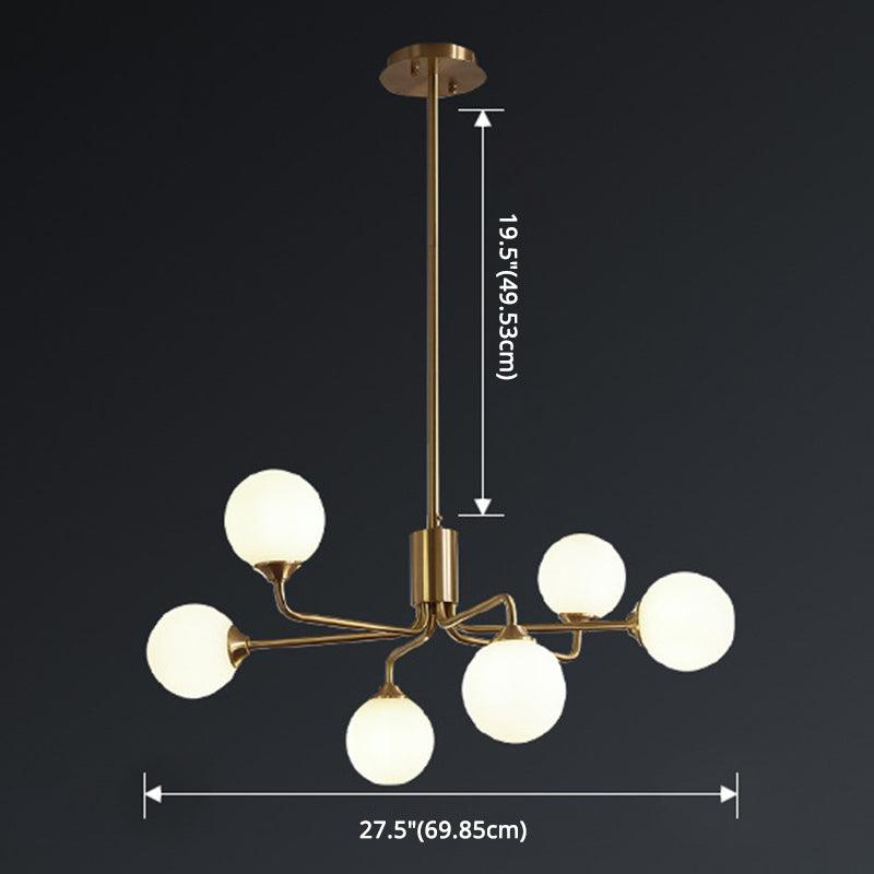 Modos Chandelier Lighting Fixture Simplicity White Glass Brass Finish Ceiling Light - Rebooters