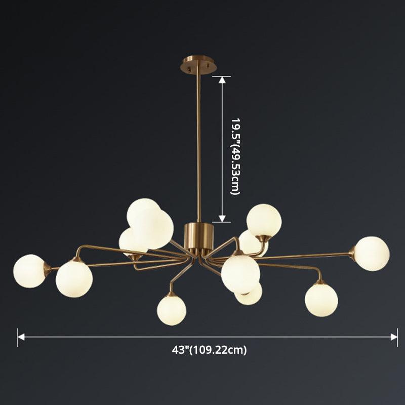 Modos Chandelier Lighting Fixture Simplicity White Glass Brass Finish Ceiling Light - Rebooters