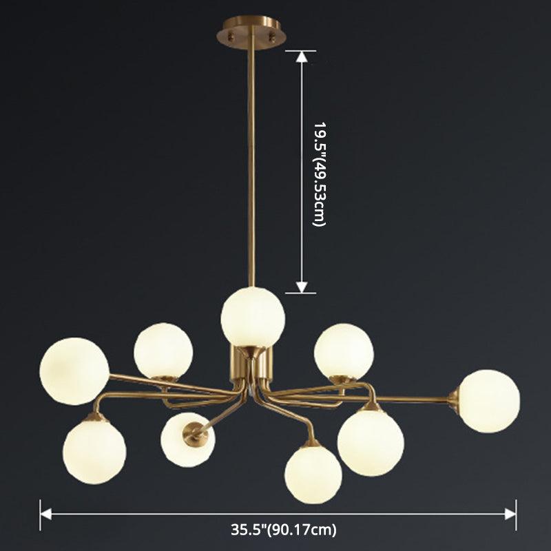 Modos Chandelier Lighting Fixture Simplicity White Glass Brass Finish Ceiling Light - Rebooters