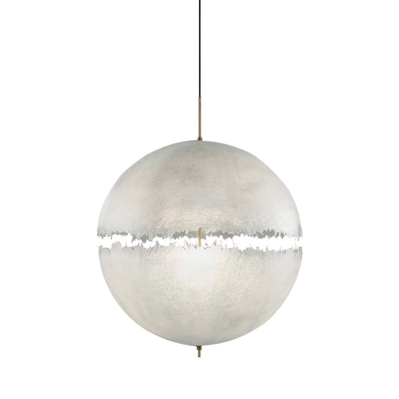 White Moon Sphere Suspension Light Decorative 1 Head Chandelier - Rebooters