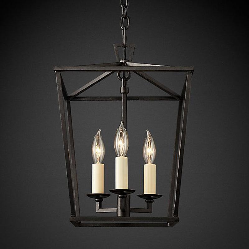4-Light Cage Pendant Lighting Industrial Metal Chandelier - Rebooters