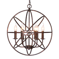 4 Lights Metal Caged Pendant Industrial Interlinked Rings Chandelier - Rebooters
