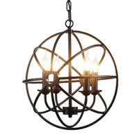 4 Lights Metal Caged Pendant Industrial Interlinked Rings Chandelier - Rebooters