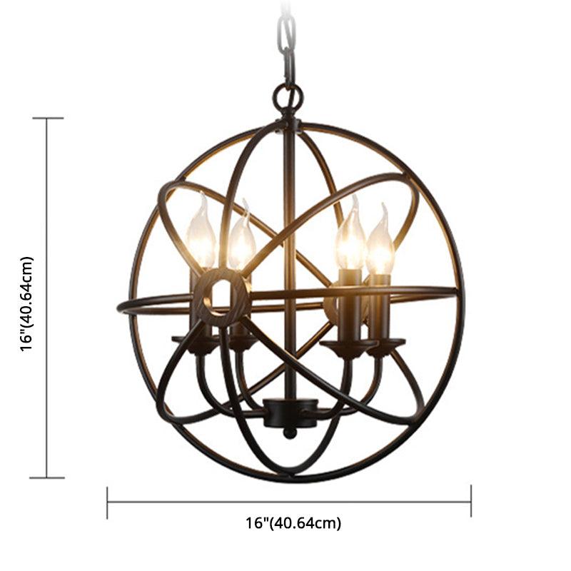 4 Lights Metal Caged Pendant Industrial Interlinked Rings Chandelier - Rebooters
